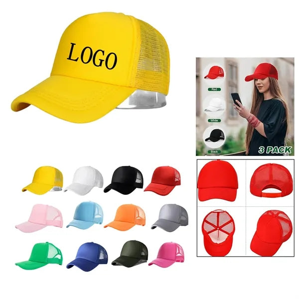 Solid Color Mesh Travel Baseball Cap