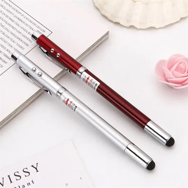 Metal Stylus Ballpoint Pen w/Laser&LED Light