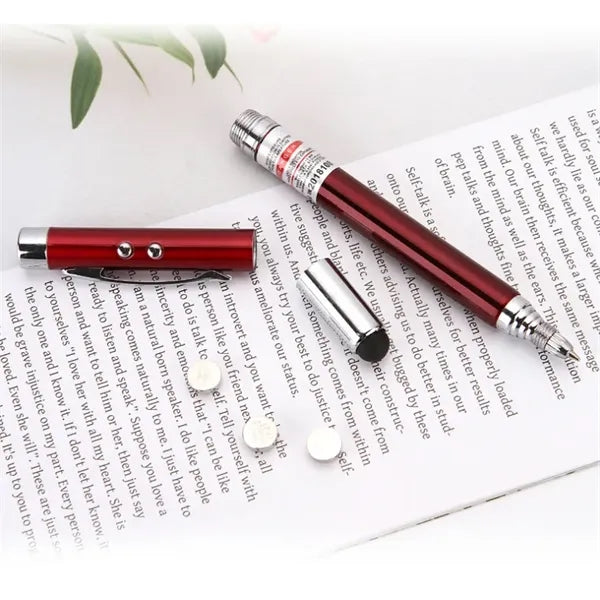 Metal Stylus Ballpoint Pen w/Laser&LED Light