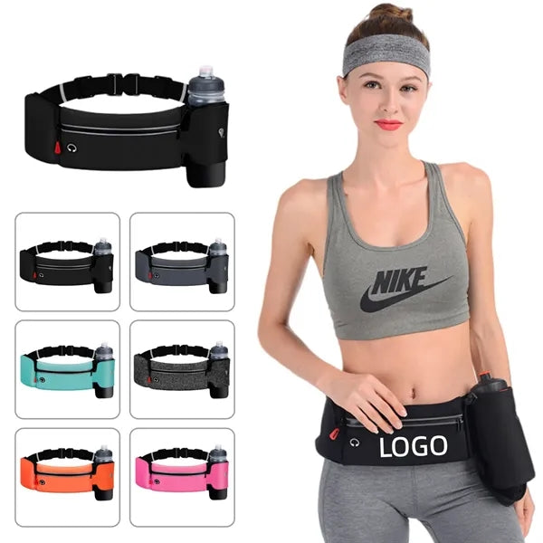 Running Large Belt Bag With Foldable Water Bottle Holder