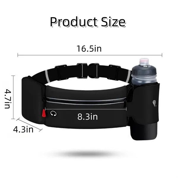 Running Large Belt Bag With Foldable Water Bottle Holder