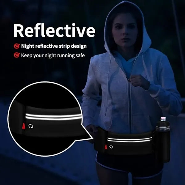 Running Large Belt Bag With Foldable Water Bottle Holder