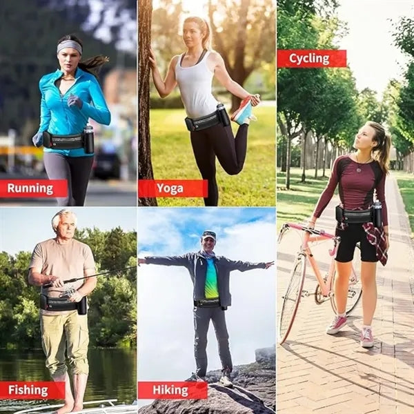 Running Large Belt Bag With Foldable Water Bottle Holder