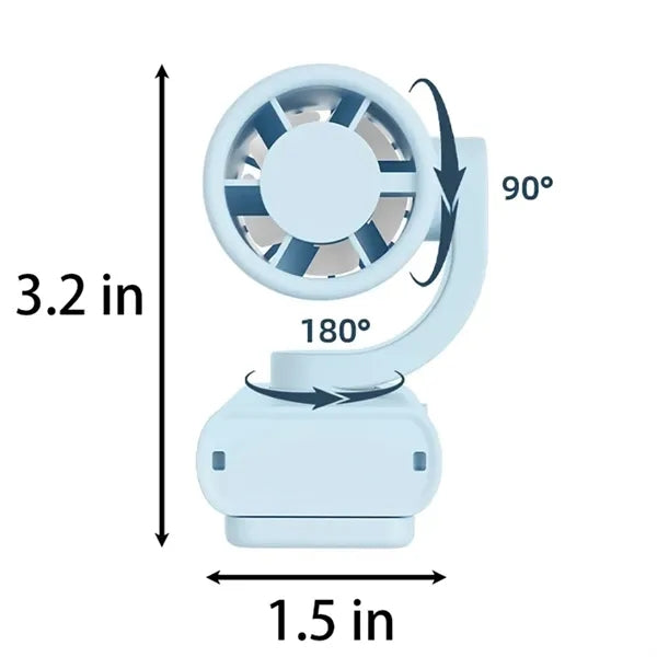 USB Rechargeable Clip Fan With Digital Display
