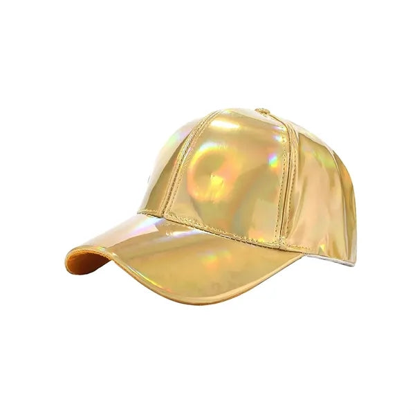 Pu Shiny Holographic Iridescent Baseball Cap