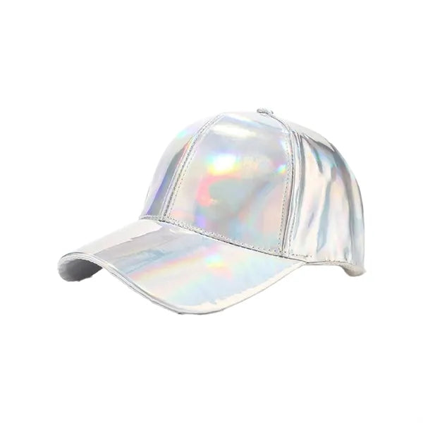 Pu Shiny Holographic Iridescent Baseball Cap