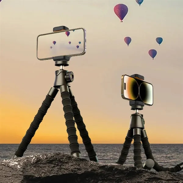 Flexible Tripod with Phone Holder and Bluetooth Remote