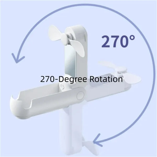 Rechargeable Mini Handheld Fan, 5-in-1 Foldable Personal Fan