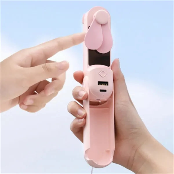 Rechargeable Mini Handheld Fan, 5-in-1 Foldable Personal Fan