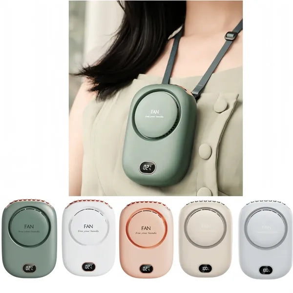 Hands-Free Neck Fan, 2000mAh USB Rechargeable Wearable Fan