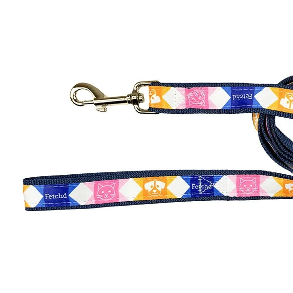 6ft Sublimated Pet Leash w/ Gold-Colored Hardware