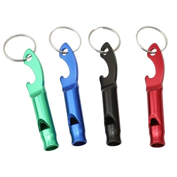 Aluminum Whistle Bottle Opener Key Ring