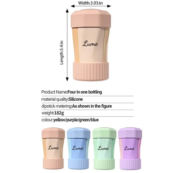 4-In-1 Silicone Travel Cosmetic Sub-bottle Set