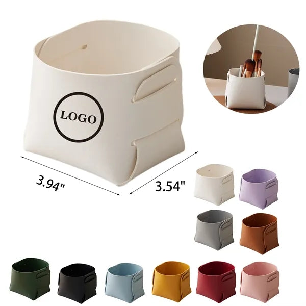 Leather Pen Holder Storage Basket