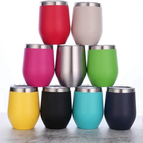 Stemless wine glass, made of stainless steel
