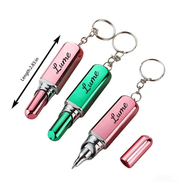 Novelty Lipstick Shape Keychain Ballpoint Pen