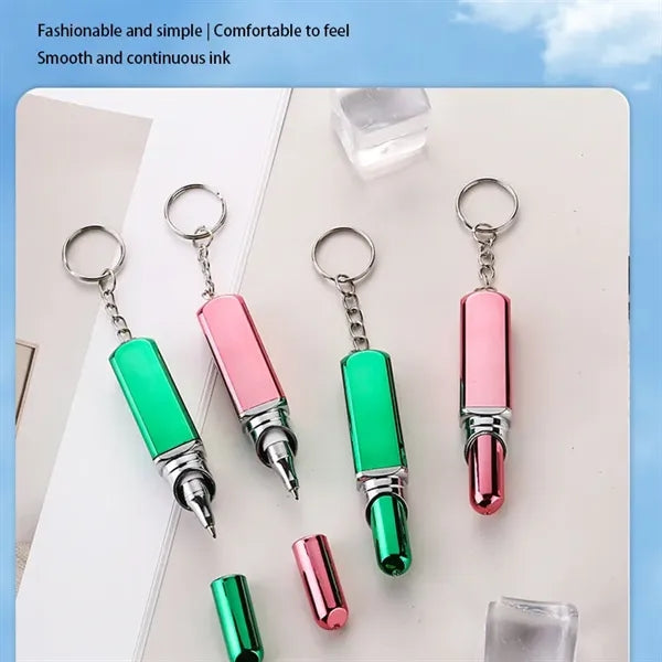 Novelty Lipstick Shape Keychain Ballpoint Pen