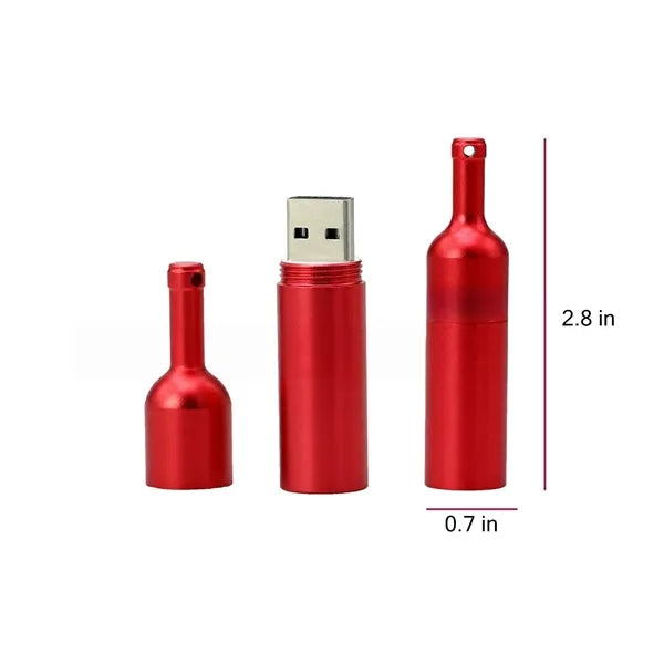 16G Stainless steel wine bottle gift USB flash drive