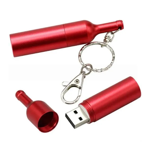 16G Stainless steel wine bottle gift USB flash drive