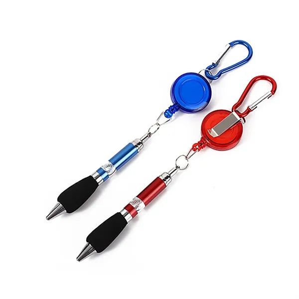 Carabiner Buckle Retractable Badge Reel Ballpoint Pen