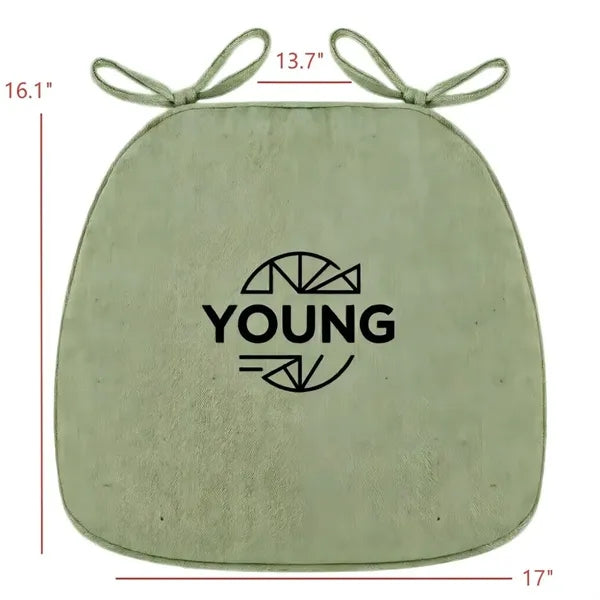 Logo Linen Seat Cushion, Breathable Chair Pad