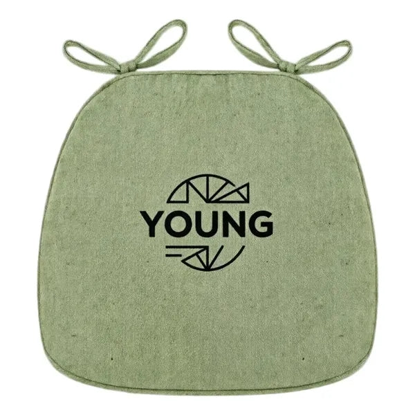 Logo Linen Seat Cushion, Breathable Chair Pad