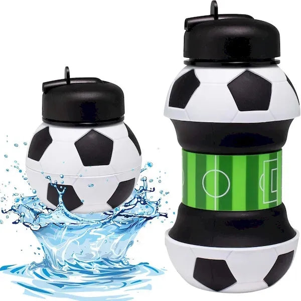 18oz Soccer Ball Water Bottle Collapsible
