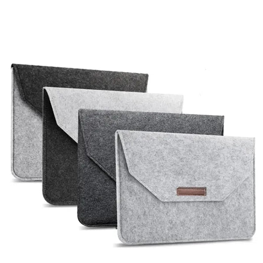 Minimalist Felt Laptop Sleeve Case with Flap Closure