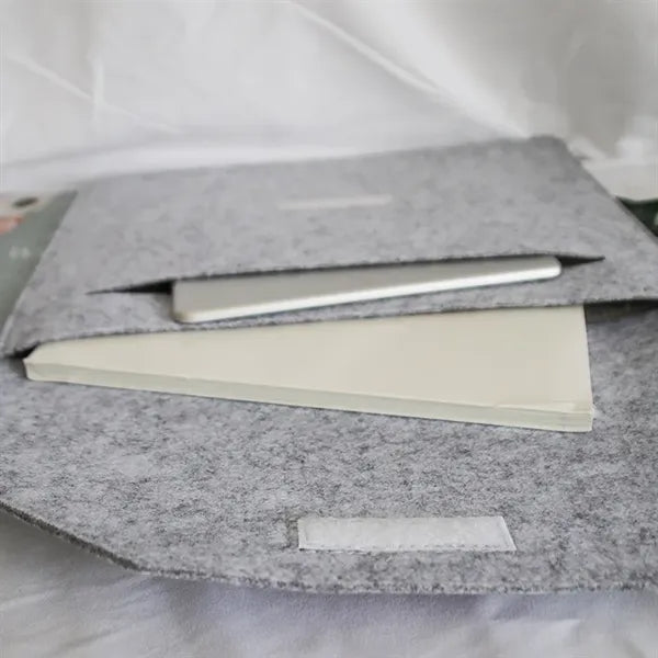 Minimalist Felt Laptop Sleeve Case with Flap Closure