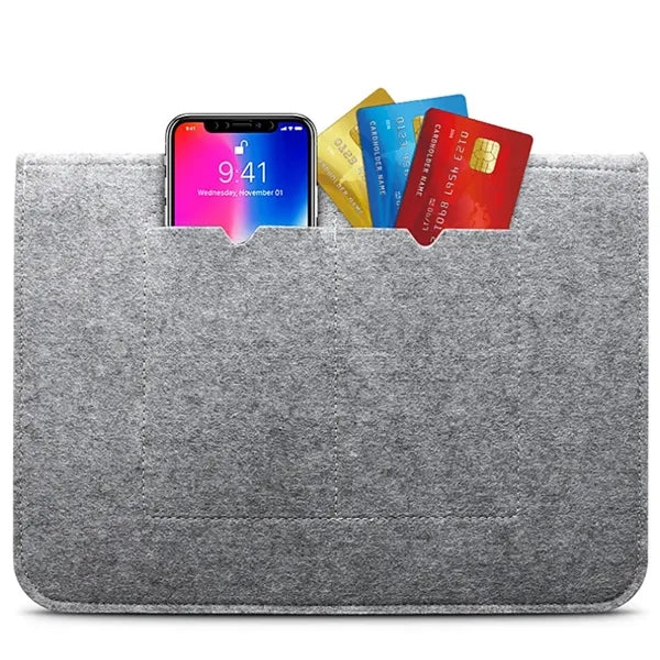 Minimalist Felt Laptop Sleeve Case with Flap Closure