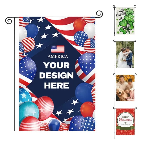 Garden flags DIY blank banner for lawn yard decor
