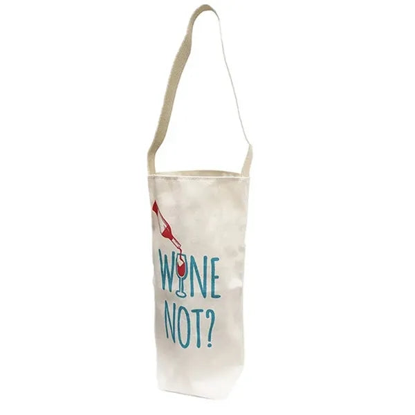 10 OZ Cotton Canvas Single Bottle Wine Tote