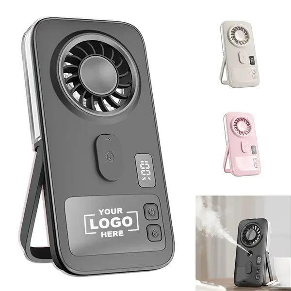 Handheld Misting Fan With Digital Display And Stand