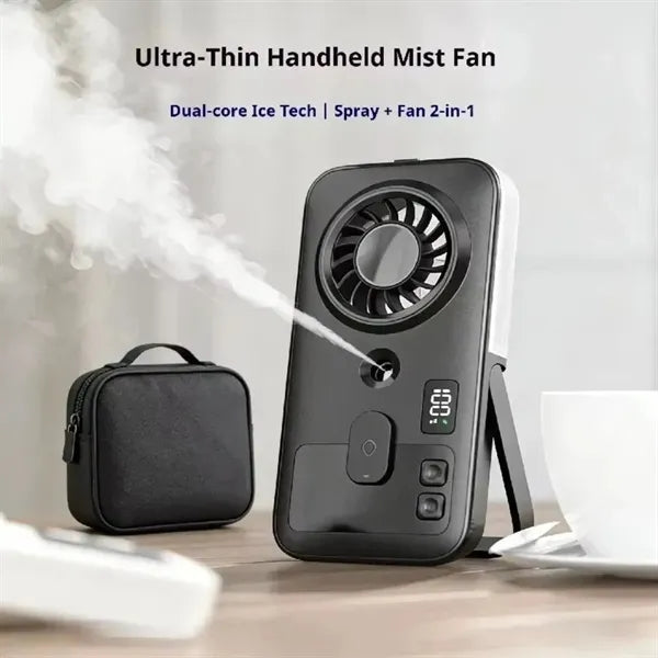 Handheld Misting Fan With Digital Display And Stand