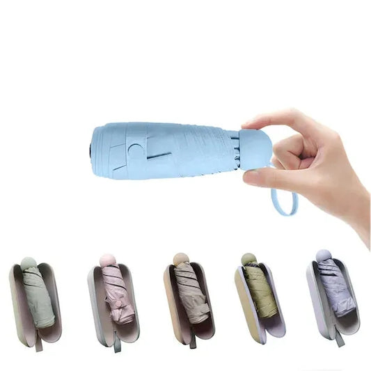 Mini Windproof and Sun-protective Umbrella With Storage Box