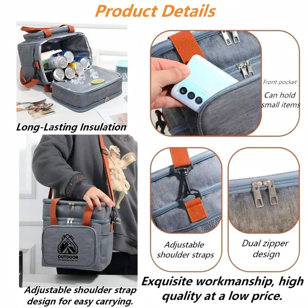 Logo Insulated Cooler Bag Leakproof Lunch Tote