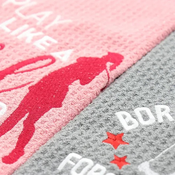 Microfiber waffle golf towel, custom logo, multi color