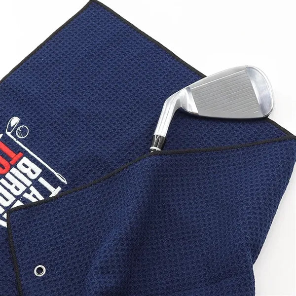 Microfiber waffle golf towel, custom logo, multi color