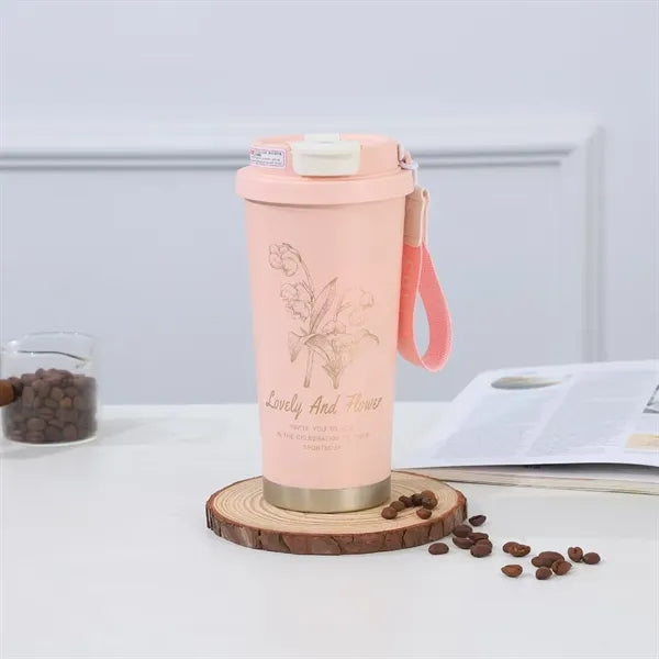 17oz 2 in 1 Stainless Steel Tumbler with Straw, Insulated