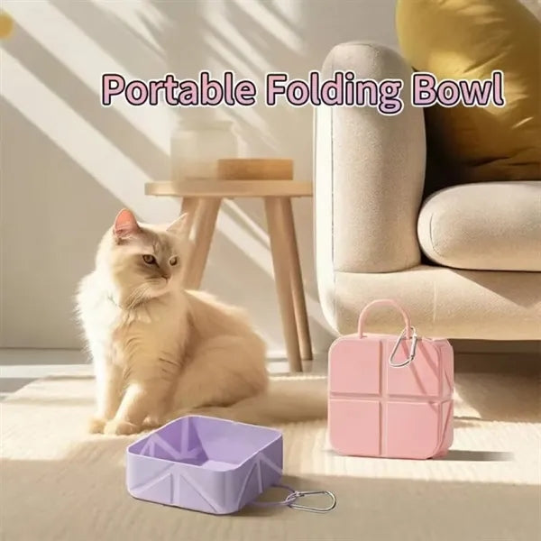 Silicone Pet Foldable Dog & Cat Food/Water Bowl