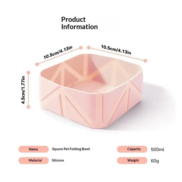 Silicone Pet Foldable Dog & Cat Food/Water Bowl
