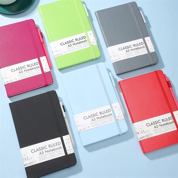 A5 Hardcover Notebook with Pen Holder