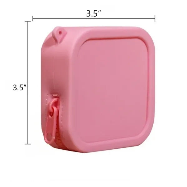 Waterproof silicone square portable zipper wallet