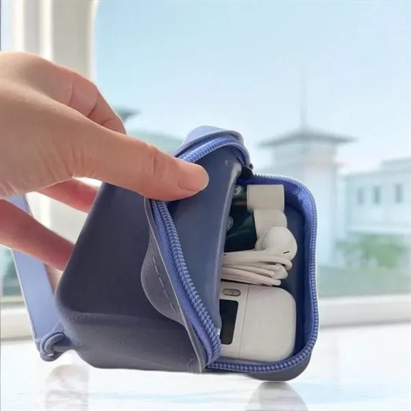 Waterproof silicone square portable zipper wallet