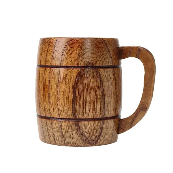 12oz Retro Wooden Beer Mug with Handle