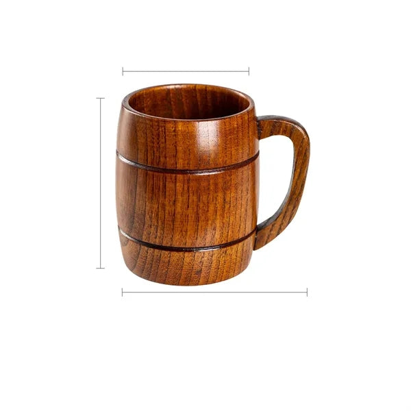 12oz Retro Wooden Beer Mug with Handle