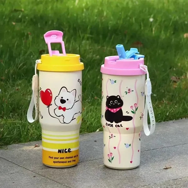 25oz Stainless steel customizable insulated straw thermos