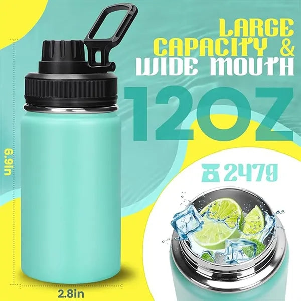 12oz outdoor portable thermos sports bottle