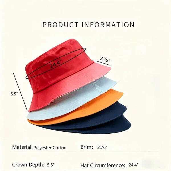 Classic Wide-Brim Cotton-Polyester Bucket Hat