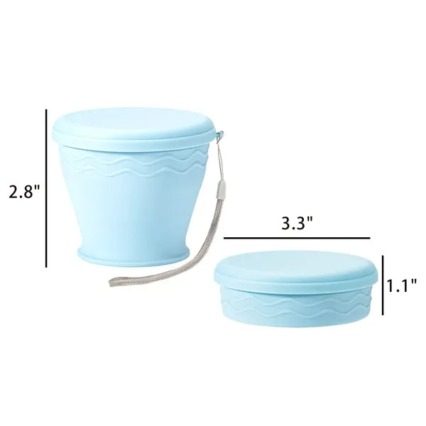 Collapsible Silicone Travel Cup with Lanyard